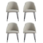 Manhattan Comfort - Lot de 4 chaises de salle à manger modernes Gracie 61,5 cm, revêtement similicuir, coloris pierre et noir-Chaise de salle à manger moderne pour salle à manger et usage de travail Lot de 4