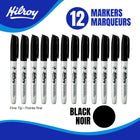 Hilroy - Marqueurs permanents, marqueur permanent, faible odeur, pointe fine, noir, paquet de 12-Haute qualité :Encre vive et durable à séchage rapide, imperméable, résistante aux bavures et à la décoloration. La pointe durable conserve sa forme et résiste à l'usure, garantissant des performances constantes dans le temps