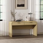 Manhattan Comfort - Bureau moderne Grace 54 po - Chêne naturel et or-Comprend 2 tiroirs avec extension de 0,75