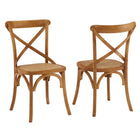 Modway - Gear Fauteuil d’appoint de salle à manger Ensemble de 2 - Noyer-Jambes effilées