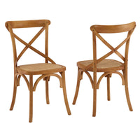 Modway - Gear Fauteuil d’appoint de salle à manger Ensemble de 2 - Noyer-Jambes effilées