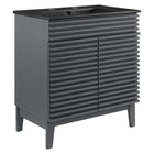 Modway - Render 30" Vanette de salle de bain - Gris Noir-Style moderne du milieu du siècle
