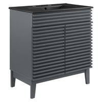 Modway - Render 30" Vanette de salle de bain - Gris Noir-Style moderne du milieu du siècle