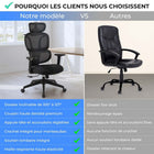 MotionGrey - Fauteuil de bureau ergonomique Mellow à dossier haut et accoudoirs réglables - Noir-10