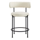 Modway - Albie Tissu Boucle Tabourets de comptoir Ensemble de 2 - Noir ivoire-10