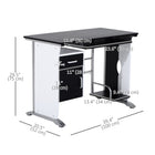 HOMCOM - Bureau d'ordinateur avec plateau pour clavier et support pour unité centrale - 39,4 po L x 20,5 po l x 29,5 po H - noir-Offre un espace généreux pour l’étude et le travail