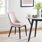 Modway - Viscount Accent Performance Velvet Chaises de salle à manger Ensemble de 2 - Rose-Capsules de pied non marquées