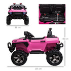 Aosom - Voiture électrique pour enfants 2 places 12v rc camion de police 2 places - rose-Musique préinstallée et centre multimédia ou utilisez l'importation USB/TF et les prises Aux pour écouter leur chanson préférée 