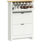 HOMCOM - Meuble à chaussures étroit avec 3 tiroirs basculants et étagère réglable pour entrée - blanc-Assemblage requis 
