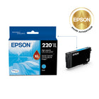 Epson - T220 Cartouche d'encre - Grande capacité - Cyan-Manipulation sans souci - impressions résistantes au maculage, à la décolouration et à l’eau