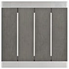 Modway - Shore Terrasse extérieure Aluminium Table d’appoint - Gris argenté-Capsules de pied en plastique noir