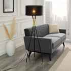 Modway - Audrey Statut Lampe sur pied, Noir-Abat-teint en tissu