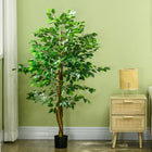HOMCOM - Arbre artificiel ficus 5 pi pour décoration intérieure - vert-Matériau : PEVA, Métal 