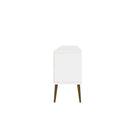 Manhattan Comfort - Meuble TV Bradley 62,99 po style Mid-Century Modern - Blanc et Brun Rustique-Style de porte à ouverture à 90° avec fermeture en douceur
