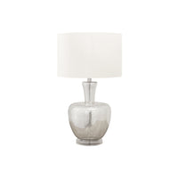 Monarch Specialties - Luminaire - 26 po H Lampe De Table - Verre Argent - Abat-Jour Ivoire / Crème - Contemporain - Moderne-Cette lampe de table contemporaine de 26 pouces de haut, dotée d'un élégant corps en verre argenté sur une base en acrylique transparent et d'un élégant abat-jour en tissu ivoire, est parfaite pour ajouter une touche de sophistication à n'importe quelle pièce