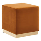 Modway - Tilden Velous de performance carré 17" Rembourré Ottoman - Rouille naturelle-Revêtement en velours de performance