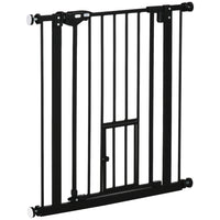 PawHut - Barrière pour Animaux 29-32 Pouces avec Porte pour Chat-Le système de double verrouillage garantit que votre animal est sécurisé à un endroit et offre une sécurité maximale