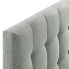 Modway - Lily Tissu rembourré Tête de lit complète, Gris-Distance complète en poteau bois - 52,95 pouces