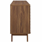 Modway - Render Table buffet de buffet de 63 po ou Meuble TV, Noyer-Étagères ajustables des deux côtés