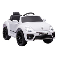 Qaba - Voiture RC électrique pour enfants Volkswagen Beetle sous licence 12V - blanc-Sous licence Volkswagen Beetle pour une expérience de conduite authentique 