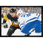 Sidney Crosby & Auston Matthews Face-Off sur toile - Toile encadree - 31" x 22"-Impression sur toile de qualité supérieure avec bordures enveloppées