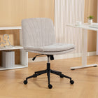 HOMCOM - Fauteuil de bureau large sans accoudoirs à roulettes motif croisé - beige-Hauteur réglable et fonction d’inclinaison douce pour un confort personnalisé 