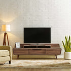 Modway - Omnistand 74 po Meuble TV, Noyer-Stratifié lisse de noyer