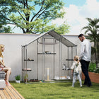 PawHut - Enclos pour chat d’extérieur walk-in avec couverture imperméable-Cadre en acier galvanisé et toit résistant aux intempéries offrant sécurité et durabilité par tous les temps 