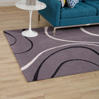 Modway - Therese Tourbillon abstrait Tapis de 5 pi l x 8 pi L - Noir charbon et ivoire-Protéger les planchers de la circulation ou des meubles