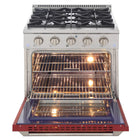 Kucht - 30 po Série KNG Cuisinière Pro Style au gaz propane - Acier inoxydable/Rouge-Cuisinière entièrement en acier inoxydable avec poignée professionnelle pour une expérience culinaire optimale