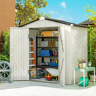 Outsunny - Abri de jardin extérieur 6,5 pi x 4 pi, argent-blanc-Comprend 4 évents pour une meilleure circulation de l'air, gardant vos outils au sec et sans rouille 
