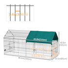 PawHut - Cage pour petits animaux 87 po pour poules, lapins, chinchillas avec toit-Les piquets de fixation au sol assurent la sécurité de l'animal et empêchent les fugues 