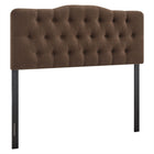 Modway - Annabel Mélange de lin premium Tête de lit King, Cacao-Sellerie premium en mélange de lin