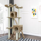 PawHut - Arbre à chat grand 70,5 po - beige-Poteau à griffer recouvert de corde en sisal pour protéger vos meubles des griffes acérées 