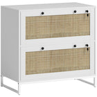 Vinsetto - Armoire de classement à 2 tiroirs avec serrure - blanc-Barre de suspension réglable pour accueillir des dossiers format lettre, A4 et légal 