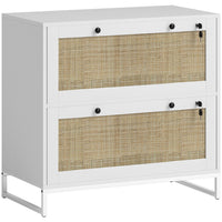 Vinsetto - Armoire de classement à 2 tiroirs avec serrure - blanc-Barre de suspension réglable pour accueillir des dossiers format lettre, A4 et légal 
