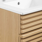 Modway - Render 18" Armoire à coiffeuse de salle de bain - Oak White-Assemblée requise