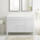 Modway - Render 48" Meuble de toilette de salle de bain compatible double lavabo (non inclus) - Blanc-MDF et panneau de particules