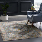 Modway - Success Médaillon vintage floral vieilli Anisah Tapis de 5 pi l x 8 pi L - Gris ivoire Jaune Orange-Tissage serré à poil bas