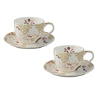 Maxwell & Williams Kimono Tasse à thé et soucoupe blanche 300 ml - Lot de 2-Fabriqué en porcelaine fine