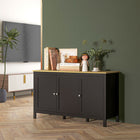 HOMCOM - Buffet bahut de rangement 47,2 po L - noir-Le MDF est peint pour plus de solidité et un nettoyage facile 