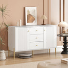 HOMCOM - Buffet moderne 47,2 po L avec rangement - blanc-Une étagère réglable à 3 niveaux dans chaque placard offre des options de rangement flexibles 