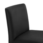 Modway - Rhodes Cuir végétalien rembourré Chaise à manger - Noir-9