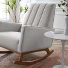 Modway - Sway Performance Velvet Fauteuil berçant - Gris clair-Revêtement en velours de performance