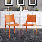 Modway - Hipster Fauteuil d’appoint de salle à manger Ensemble de 2 - Orange-Plastique polypropylène robuste