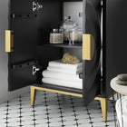 Modway - Beau 24" Vanité de salle de bain avec lavabo - Blanc Noir-Tablette réglable
