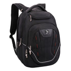 Swissdigital - Sac à dos noir TERABYTE avec localisateur SDD-Poche dédiée pour powerbank, poche pour bouteille d'eau, poche pour étui à lunettes, clip pour clés, poches multifonctionnelles et panneau arrière respirant du sac à dos doté d'un rembourrage en maille pour une ventilation confortable.