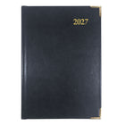 Brownline - 2027 agenda hebdomadaire Executive avec reliure cousue – 8 3/16 po x 5 5/8 po – couleurs assorties – trilingue-Reliure cousue avec couverture ridige en cuire contrecollé Aristo