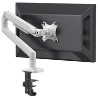 ShoppingAll - Bras De Moniteur Haut De Gamme À Fixation De Bureau Pour Un Écran, Blanc-ressort mécanique: réglage fluide et maintien stable