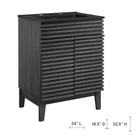 Modway - Render 24" Vanette de salle de bain - Noir charbon-Étagère de rangement réglable